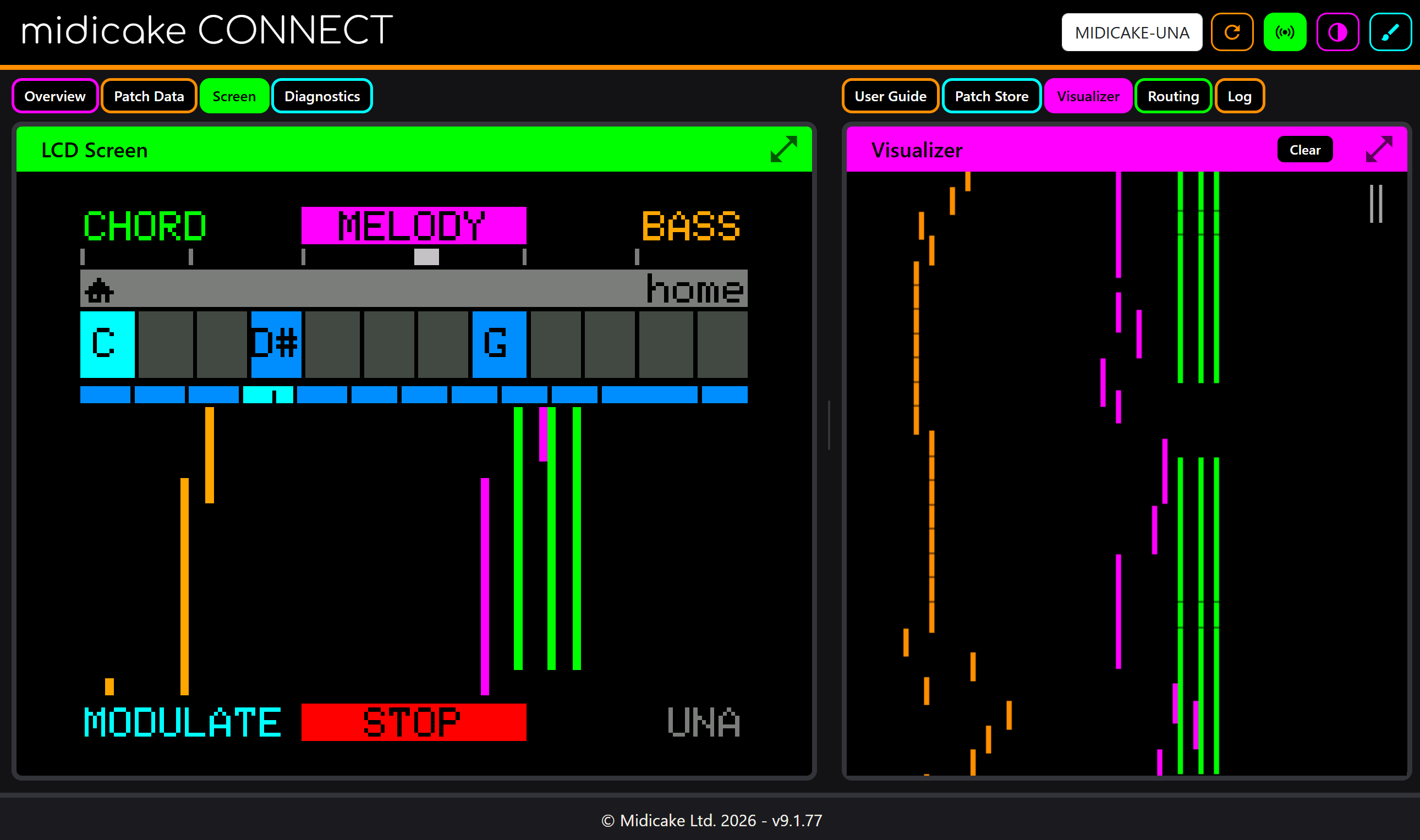 Screen and Visualizer side by side in the normal layout - the same pairing Cinema gives you fullscreen