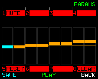 The Advanced Mode, with the knob-press actions labelled