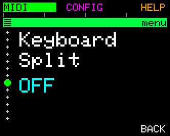 Keyboard Split (default OFF)