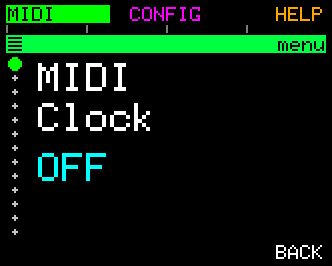 MIDI Clock (default OFF)