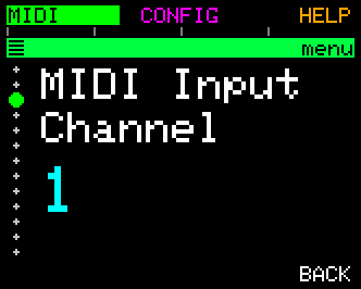 MIDI Input Channel (default 1)