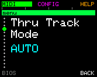 Thru Track Mode (default AUTO)