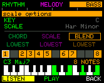 Bass on BLEND - eight notes