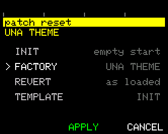 Resetting a patch